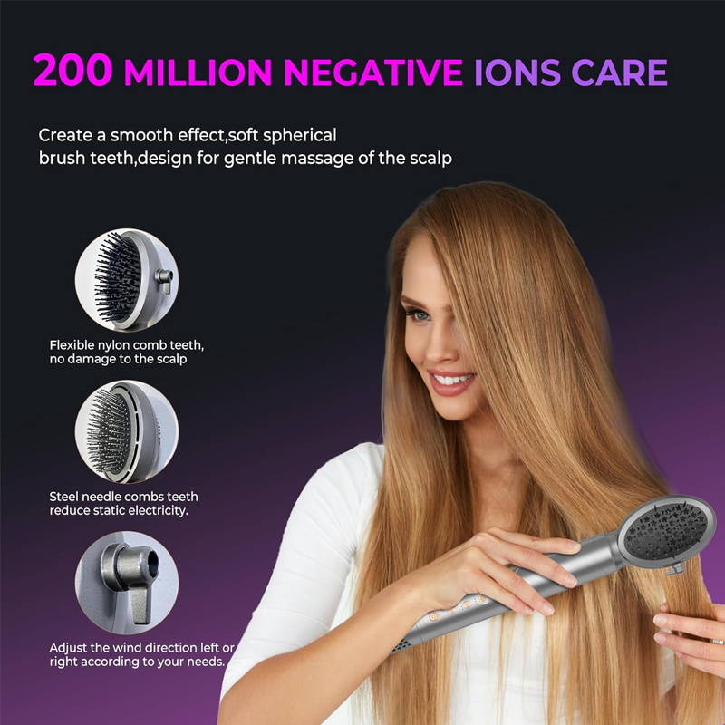 8 in 1 Hair Dryer Brush, Air Styling Tools Wrap 110000 RPM High Speed Ionic Blow Dryer Brush Set, 1400 Watt Ions Hot Air Brush, Left&Right air Curler, Volumizer, Thermal Brush, Hair Straightener Brush
