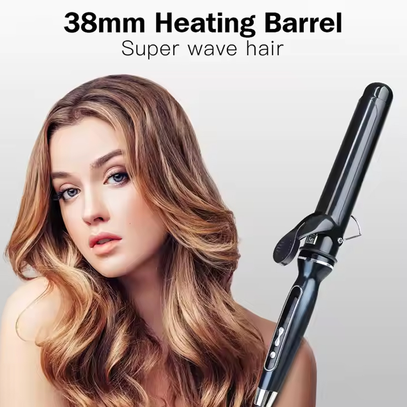 Factory customised 38mm large heated barrel curling iron super wave hair curling electric curling iron