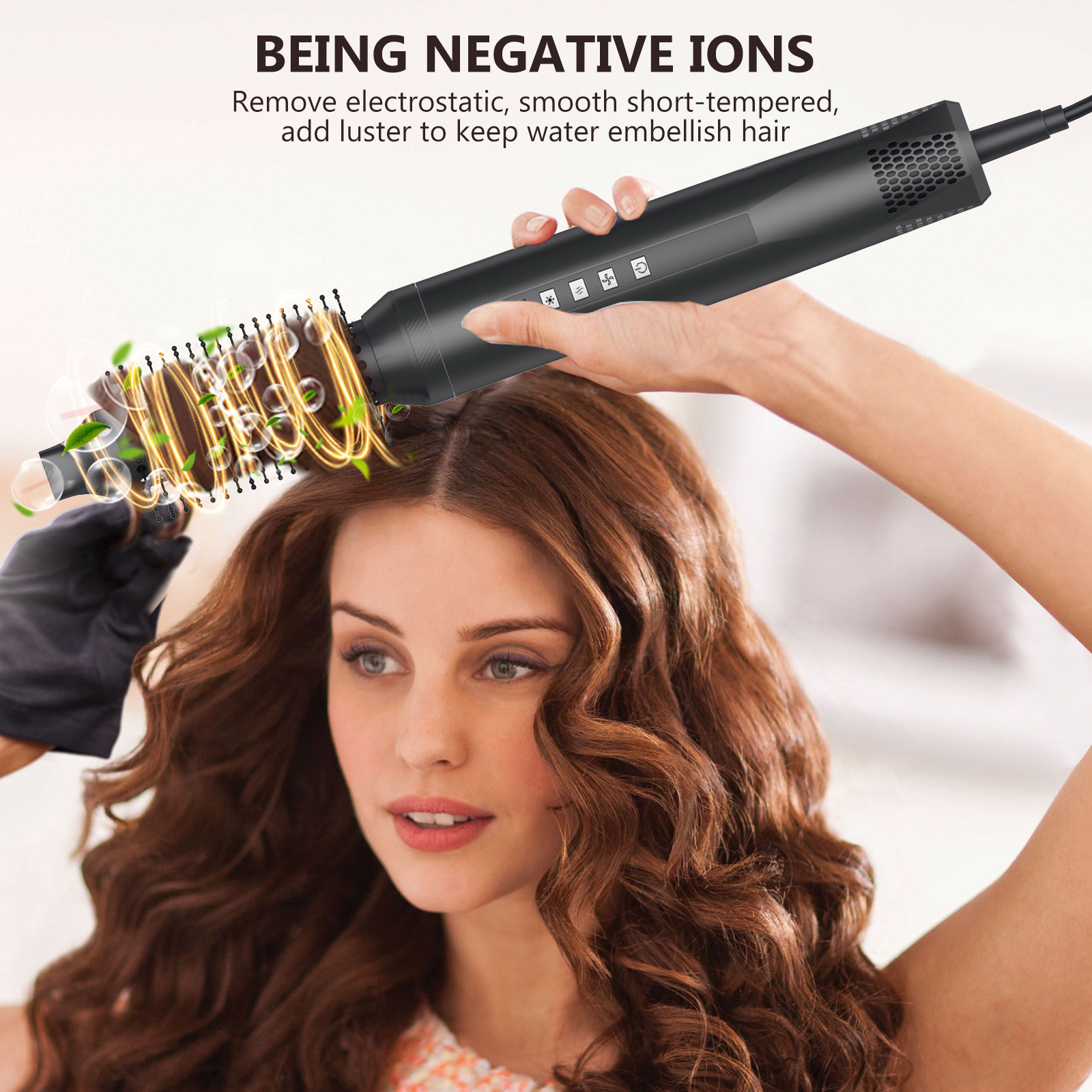 5 in 1 Hair Dryer Brush, Upgrade Blow Dryer Brush Air Curler Air Curling Wrap Styler, Detachable Hot Air Brush Negative Ion Curling Brush Iron, Hair Styling Tools for Drying Curling Straightening