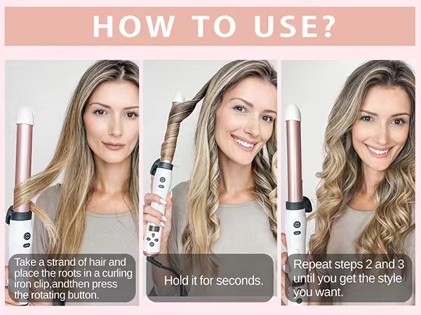 3IN1 AUTO ROTATING CURLING WAND SET