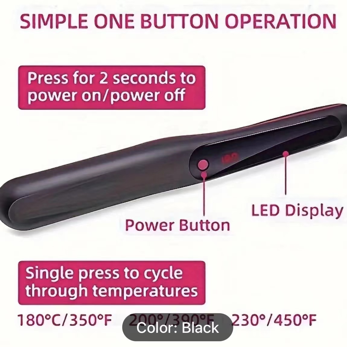 Straightening Comb - 2-in-1 Ceramic Hot Brush Straightener with Auto-Off & Anti-Scald, Fast Heating for Thick Hair, Home, Salon & Travel
