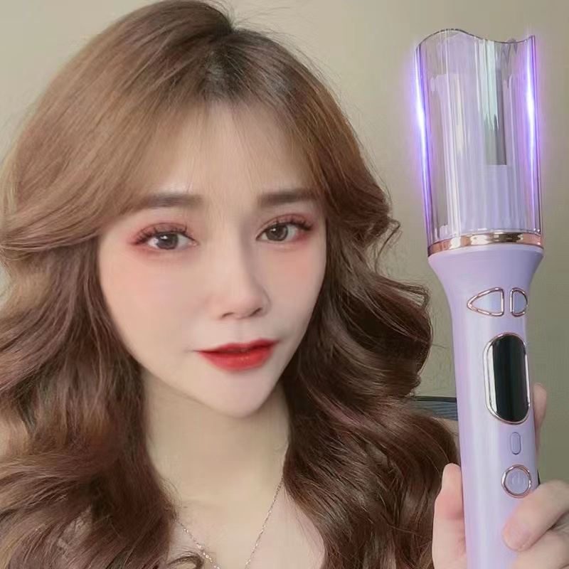 Automatic Curling Iron, Auto Curling Wand with 1 inch Large Ceramic Barrel [Lasting Styling | Auto Shut Off] Dual Voltage Hair Curler w/ 4 Temps & Timer, Auto Rotating Wave Curling Iron Hot Tools