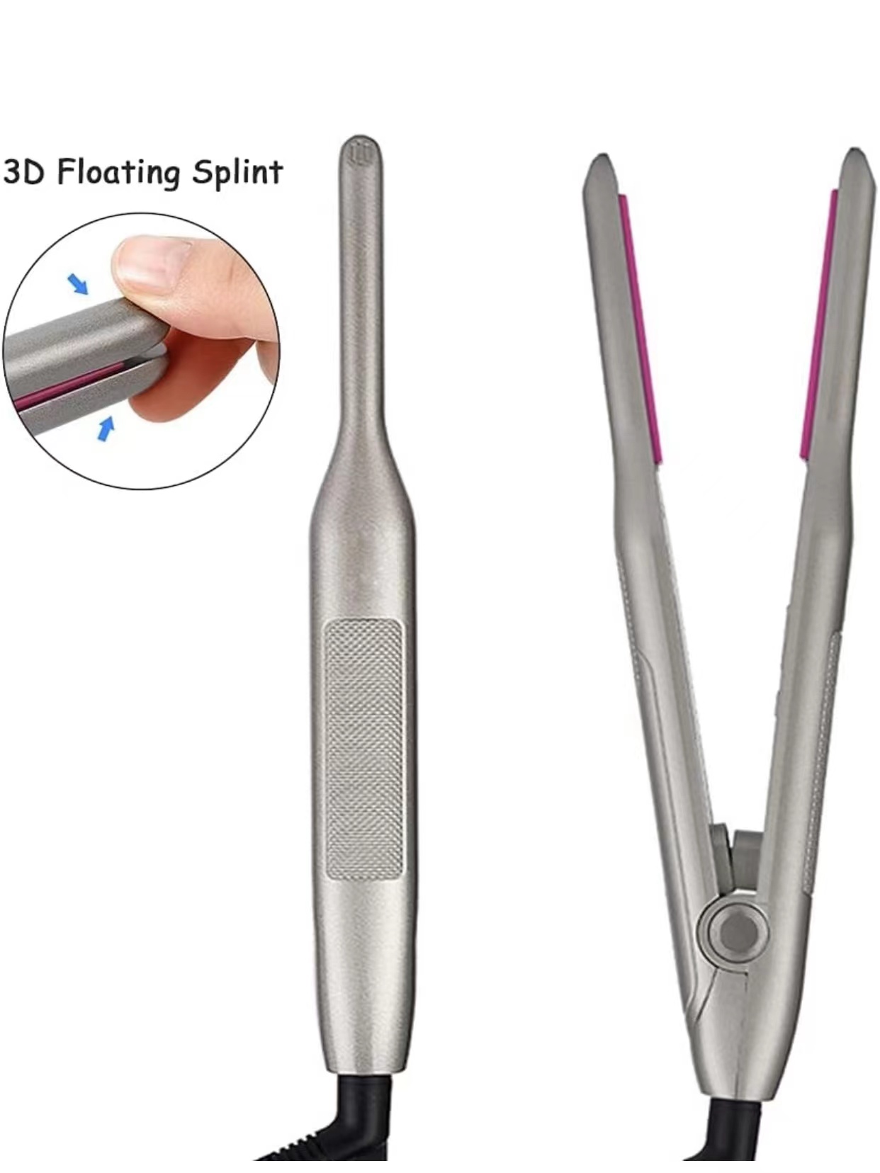 Short Hair Small Flat Iron, Hair Straightener and Curling Iron in one, mvxitanny Pencil Hair Straightener, Adjustable Temperature Straight with 1/3 inch Beard, Instant Heating, Dual Voltage