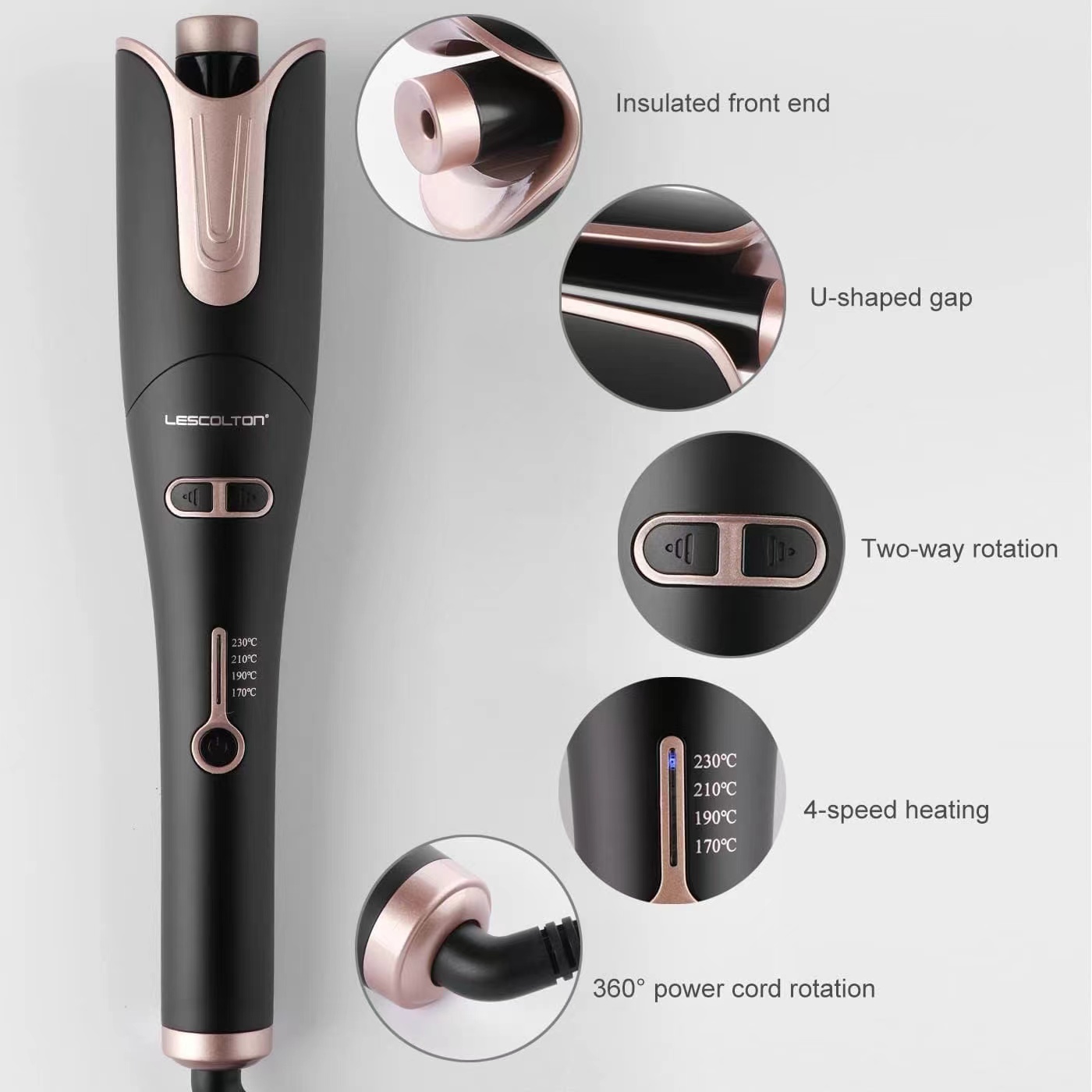Automatic Hair Curling Iron, LESCOLTON Rotating Curlers Iron with