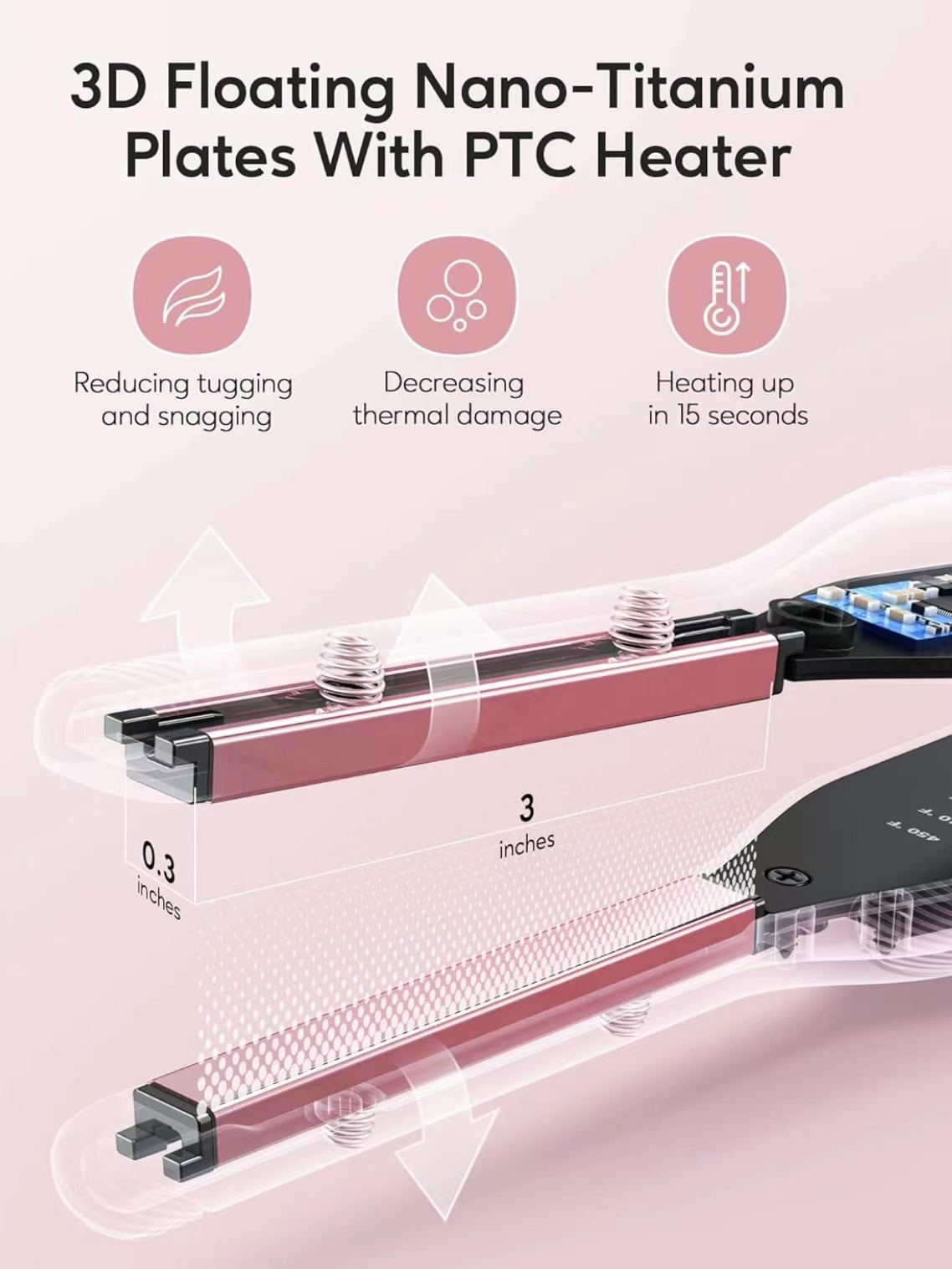 Short Hair Small Flat Iron, Hair Straightener and Curling Iron in one, mvxitanny Pencil Hair Straightener, Adjustable Temperature Straight with 1/3 inch Beard, Instant Heating, Dual Voltage
